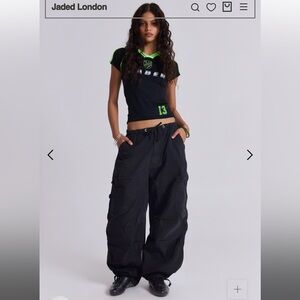 SOLD London Parachute Pants Black Cargo
